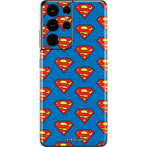 DC Comics Superman Logo Pattern Galaxy S21 Ultra 5G Skin